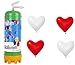 Produktbild Ballonim Einweg Ballongas Helium Flasche mit 30 rote Herzen Ø 30cm, 0,22m³ (rot und weiß)