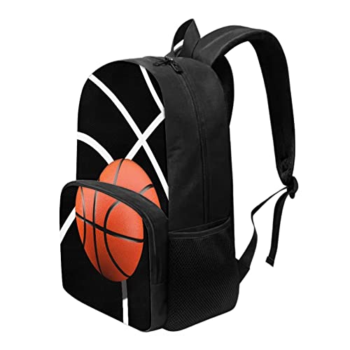 School Bags for Kids Girls Boys Elementary Middle School Students Backpack Cool Basketball Print Children Book Bags Casual Large Capacity Travel Daypack Computer Bags(17 Inches)3