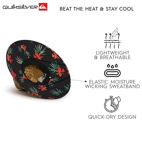 Image of Quiksilver Men's Wide Brim Outdoor Lifeguard Straw Sun Hat