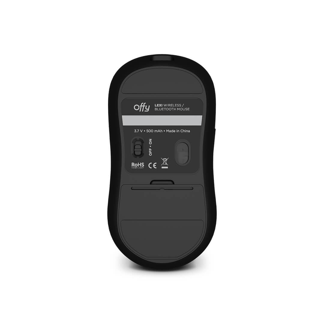 Offy Lexi Souris sans fil Bluetooth 4800 dpi, design compact, batterie rechargeable USB-C 100h, compatible Windows Mac Linux iPad Android