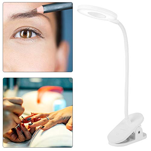 Lampe de Bureau 5W 5V, Lampe d'extension de Cils, Lampe de Bureau Tactile LED à Clipser, Lampe de Table de Gradation de Charge USB, Lampe de lit, Tatouage, Nail Art, Lampe de Maquillage