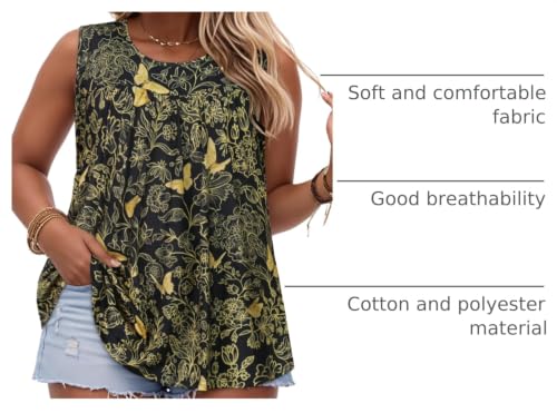 Image of Women Plus Size Tank Top Casual Summer Tops Loose Fit Sleeveless T Shirts Trendy Crewneck Tunic Tees 2026