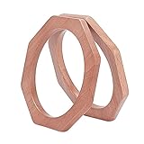 Bonito aspecto: este bolso de madera tiene un exquisito diseño de forma especial, que se ve elegante y elegante en las bolsas. Diámetro exterior: 12 cm. Diámetro interior: 0,9 cm. Grosor: 0,9 cm. 2 unidades en total.