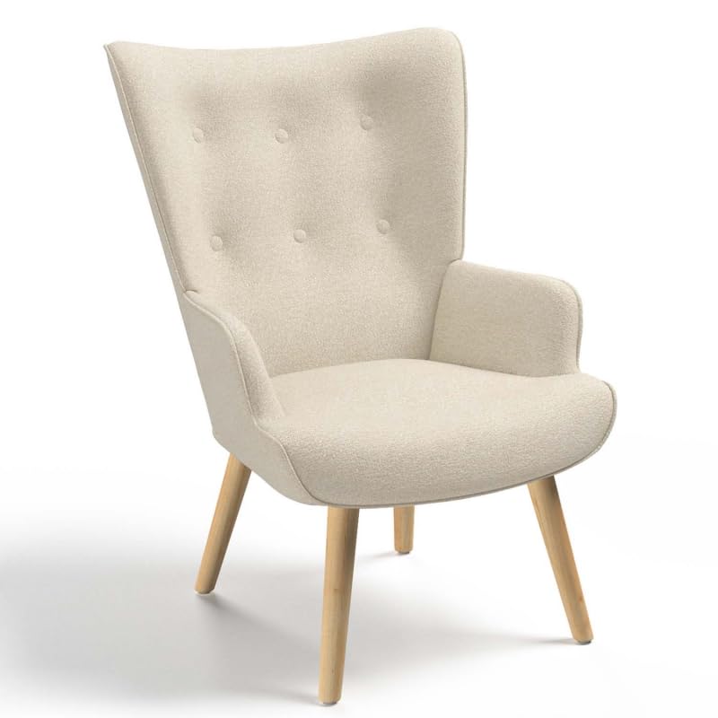 IDMarket Ivar - Sillón escandinavo en tejido beige