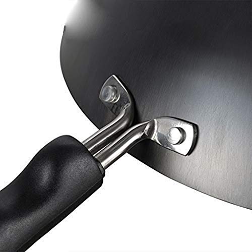 Wok de hierro fundido 32 cm con mango de madera miniatura 5