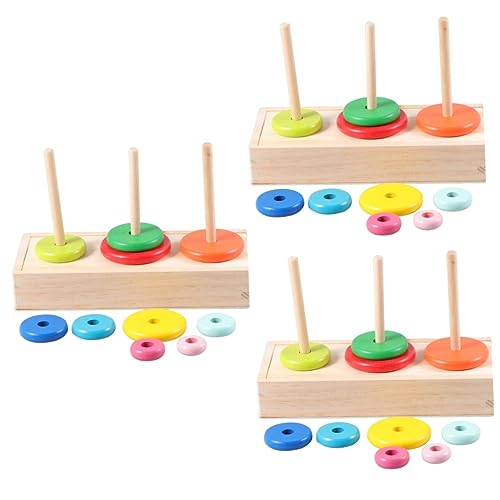 TOYANDONA 3 Juegos Clasificador De Forma De Bebé Juguete Apilador Geométrico Clasificador De Formas De Juguete Juguetes Educativos Para Contar Niño De Madera Juego De Mesa Para Apilar