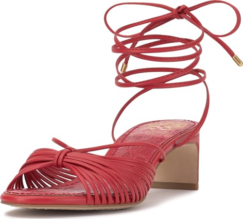 Image of Vince Camuto Lory Ankle Wrap Kitten Heel Sandals | Party Sandals