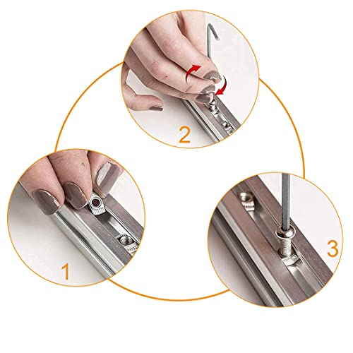 Nutensteine, Hammerkopfmutter Nut 100PCS，T-Slot Nutmuttern 8 M6 Steg 1,5 mm, Stahl verzinkt T Nut Muttern，Hammerkopf Befestigungsmutter für Standard-30-Serie Aluminiumprofil-Extrusionsschlitz