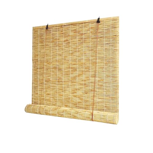 Tende in Bambu da Esterno Tenda a rullo Lamella Naturale con Sollevamento Tapparella Avvolgibile in Bamboo per Finestra o Porta Cucina Patio Giardino Protezione Solare 40 - 180cm Tapparelle Romane