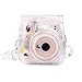 Custodia instax mini ,Custodia protettiva trasparente per fotocamera 11, compatibile con Fujifilm Instax Mini 11, Mini 8, Mini 8+, Mini 9, con tracolla regolabile (rosa)