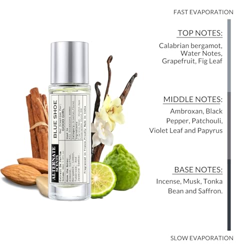 Image of Alternate Scents BLUE SHOE 40ml Long Lasting Perfume For Men |Strong& long Lasting with 30% Oil Concentration|Floral-Gourmand Scent|Fragrance From France | Made In India|