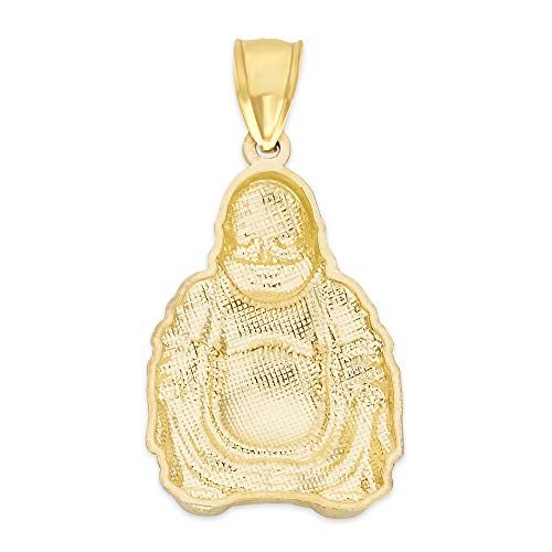 10k Real Solid Two Tone Gold Laughing Buddha Pendant, Chinese Folklore Jewelry, Buddhist Gifts for Him2
