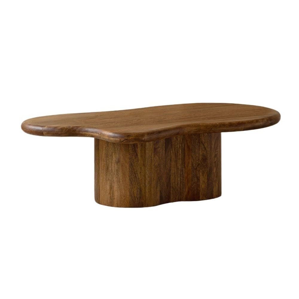 ZTHYSHOZ Side Table Wood Coffee Table Live Edge Finish Curved Base Living Room Decor