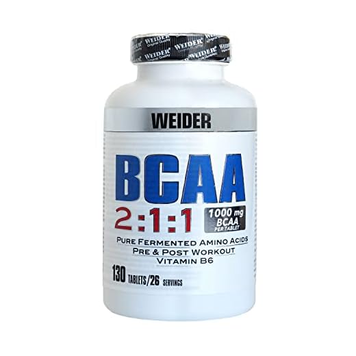 Weider BCAA 2:1:1 con 130 Capsulas. 1g de BCAA por comprimido. Enriquecido con Vitamina B6. Aminoacidos esenciales.