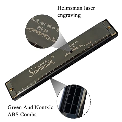 Harmonica 24 trous harmonica key C bouche ogan instrument à vent pour débutants et professionnels - Les Beatles, Paul McCartney, John Lennon, RIngo Starr, George Harrison Harmonica 24 trous harmonica key C bouche ogan instrument à vent pour débutants et professionnels – Image 4