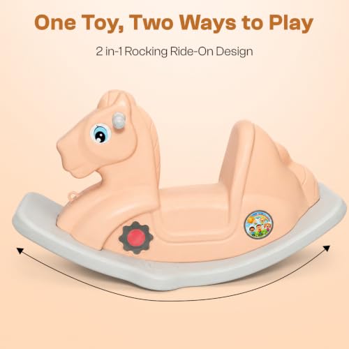 Image of Toyzone 2 in 1 Royal Horse Ride On - Pink| Baby Rocker with Comfortable Seat & Back Support | Durable Child-Safe Design | Smooth Rocking Base | Indoor Play Toy | 1-4 Years