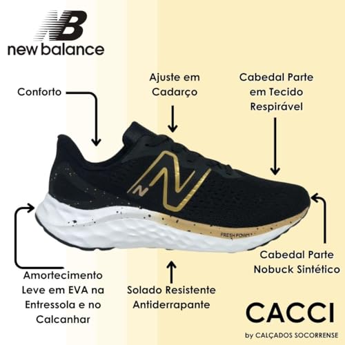 Tênis New Balance Fresh Foam Arishiv4 Feminino Marrom e Branco