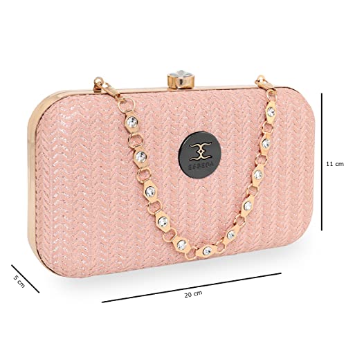 Image of ESBEDA Glitter Shine Oval shape Clutch Solid Pattern For Women | Gift For Women