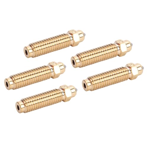YWBL-WH 5Pcs Bimetallic 3D Printer Nozzle, Anti-Clog & Wear-Proof