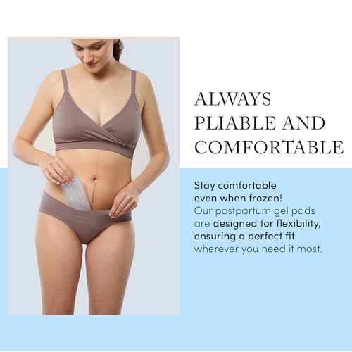 Cool Mom by Ingrid and Isabel Reusable Perineal Cooling Pad - Hot or Cold Postpartum Gel Pack for Pregnancy Delivery & Hemorrhoid Pain Relief, Includes 1 Ice Pack & 2 Covers