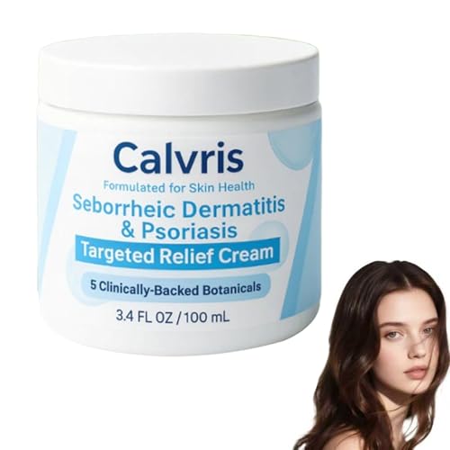 Calvris Seborrheic Dermatitis & Psoriasis Treatment Cream, Calvris Beard Recovery Cream, Natural Psoriasis Scalp Relief cream, for Soft and Soothed Scalp and Skin, for All Skin Types (1)