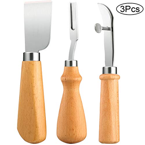 3 Pieces Leather Edge Beveler Tool Edge Skiving Beveler, Leather Cutting Knife