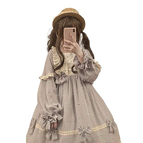 Amazon | 【コス王国】 ワンピース ロリータ 長袖 森ガール ブルー