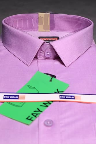 Image of Cotton Blend Formal Shirt for Men | Full Sleeve, Regular Fit, Button Down, Palin & Stylish Collared Neck | Breathable Lightweight Fabric for Office, College Meetings & Gathering