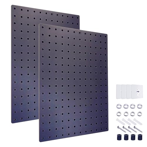 PROSPACE P0012 Matte Black Acrylic Pegboard Wall Organizer,12" x 16" DIY Display and Office Organization，Used for Product Display, Garage Storage, Office, Tool and Parts Storage (Black 2 Pack)