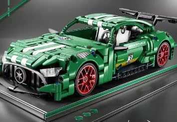 Green Super Street Tuner Car, Model Building Blocks, 456PCS