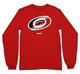NHL Carolina Hurricanes Men's Jersey Crest Long Sleeve Tee, Medium, Red