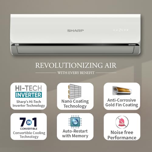 Image of SHARP 1.5 Ton 5 Star Inverter Split AC (Copper, 1 Year Comprehensive Warranty, 7-in-1 Convertible, 2025 Model AH-SI18V5B-SC)