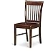 East West Furniture NFC-MAH-W Norfolk Dining Room Chairs - Slat Back Solid Wood Seat Chairs, Set of 2, Mahogany