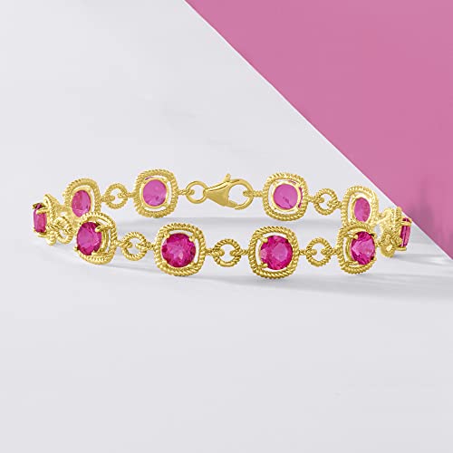 Ross-Simons Oval Gemstone Bracelet in 18kt Gold Over Sterling3