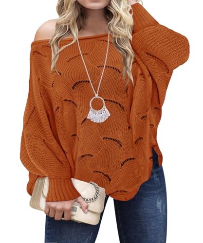 Image of RITERA Women Plus Size Soft-Touch Sweaters Casual Lightweight Crewneck Soft Knit Oversized Pullover Loose Fit Fall Jumper Top