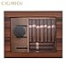 CIGAROL Cigar Humidor, Desktop Cigar Humidor Box, Glass Top Cigar humidor with Hygrometer, Humidifier Cigar Cutter, Leather Cigar Case Cedar Wood Desktop Humidors Cigar Box for Men for 30-35 Cigars