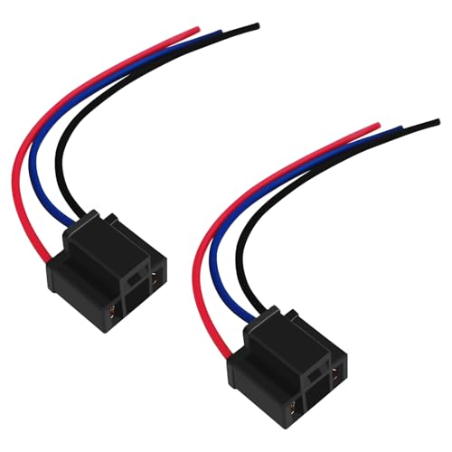 HHZL H4 Headlight Wire Socket Connector 3 Wire Way Male/Female Headlight Power Plug Waterproof Wiring Harness Sockets Connector Light Holder Wiring Pigtail Plug Adapter for Most Car (Female/2PCS)