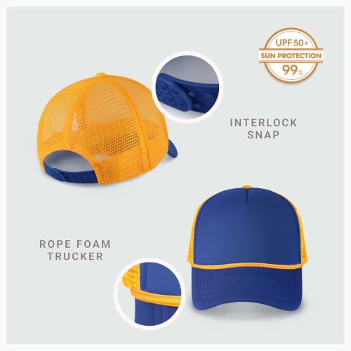 Image of CHOK.LIDS Classic Foam Trucker Hat Summer Mesh Rope Cap Solid Two Toned Blank Hat Mens Womens Adjustable Strap Light Weight