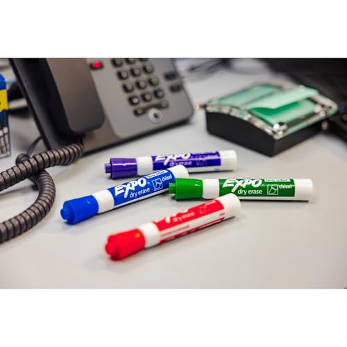 expo dry erase markers low odor ink assorted colors chisel tip 8 count - whiteboard calendar organization essential supplies for office school classroom teachers