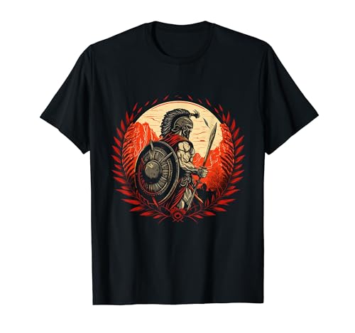 Greek Warrior Gladiator Leonidas Spartan Helmet Spartan T-Shirt