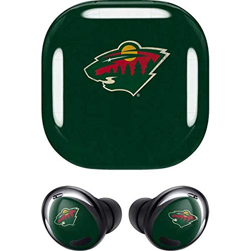 Skinit Decal Audio Skin Compatible with Samsung Galaxy Buds Pro - Officially Licensed NHL Minnesota Wild Distressed Design
