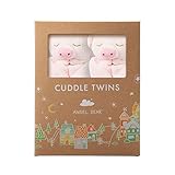 Angel Dear - Pink Piggy, Cuddle Twins Blankie Set