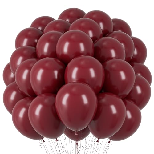 Image of Voircoloria Burgundy Balloons, 66pack 12inch Maroon Latex Party Balloons for Graduation, Thanksgiving Day, Autumn Fall Theme Party, Wedding, Birthday, Valentines, Baby Shower Party Decorations