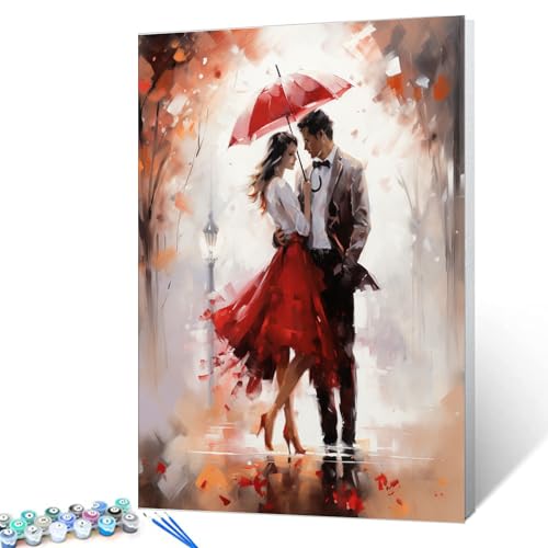 Kit de peinture acrylique couple romantique pour immortaliser l'amour sur toile