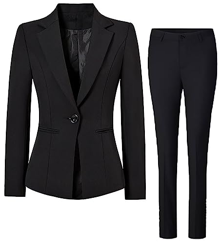 Womens Suit Set 2 Piece Suit Blazer Pants Set Business Suit Jacket for Women Office Lady Work Pants Suit Set