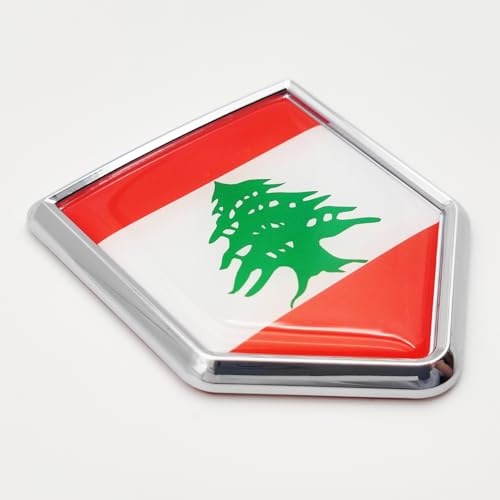 Pegatinas de bandera de Líbano Overdecor adhesivo cromado coche tuning parachoques 2 uds