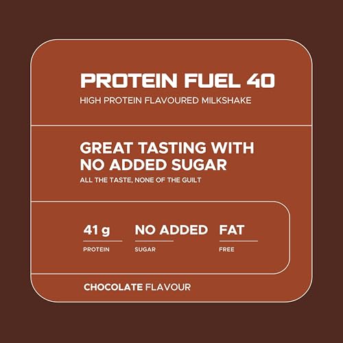 USN Protein Fuel 40 High Protein Shake 6 x 500ml – Ready-to-Drink Shakes with 41g Protein - No Added Sugar and Suitable for Vegetarians – Perfect On-the-Go – Chocolate Flavour