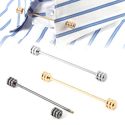 LONGHAO 3 pcs Corbata Alfiler Cuello Broche De Traje, Camisa Corbata Pins Clip