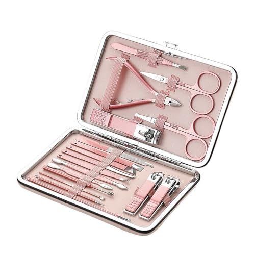 Coupe-ongles et kit de manucure de voyage 18 pieces or rose pour rester impeccable en déplacement