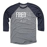 500 LEVEL Max Fried New York Y Elite 3/4 Sleeve T-Shirt (Navy/Heather Gray, XXX-Large)